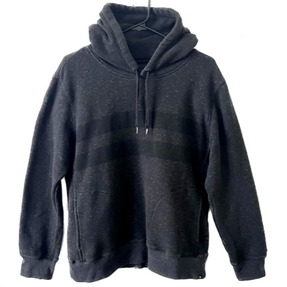 Hurley Men's Hooded Sweatshirt Charcoal Heather Black Stripes (XL) EUC